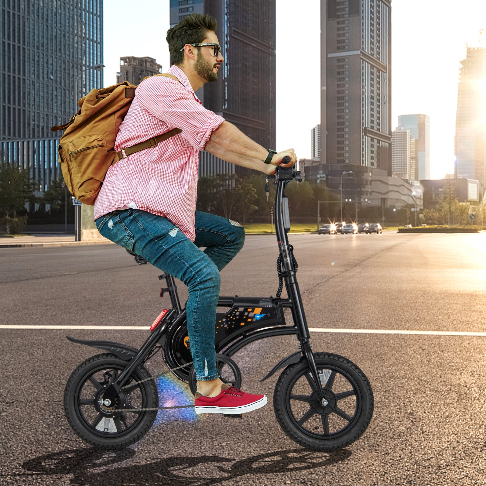 Electric Bike for Adults Folding Electric Bicycle with 350W Motor and 36V Battery, Black Exercise Machines at Gallery Canada