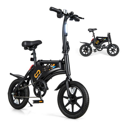 Electric Bike for Adults Folding Electric Bicycle with 350W Motor and 36V Battery, Black Exercise Machines Black  at Gallery Canada