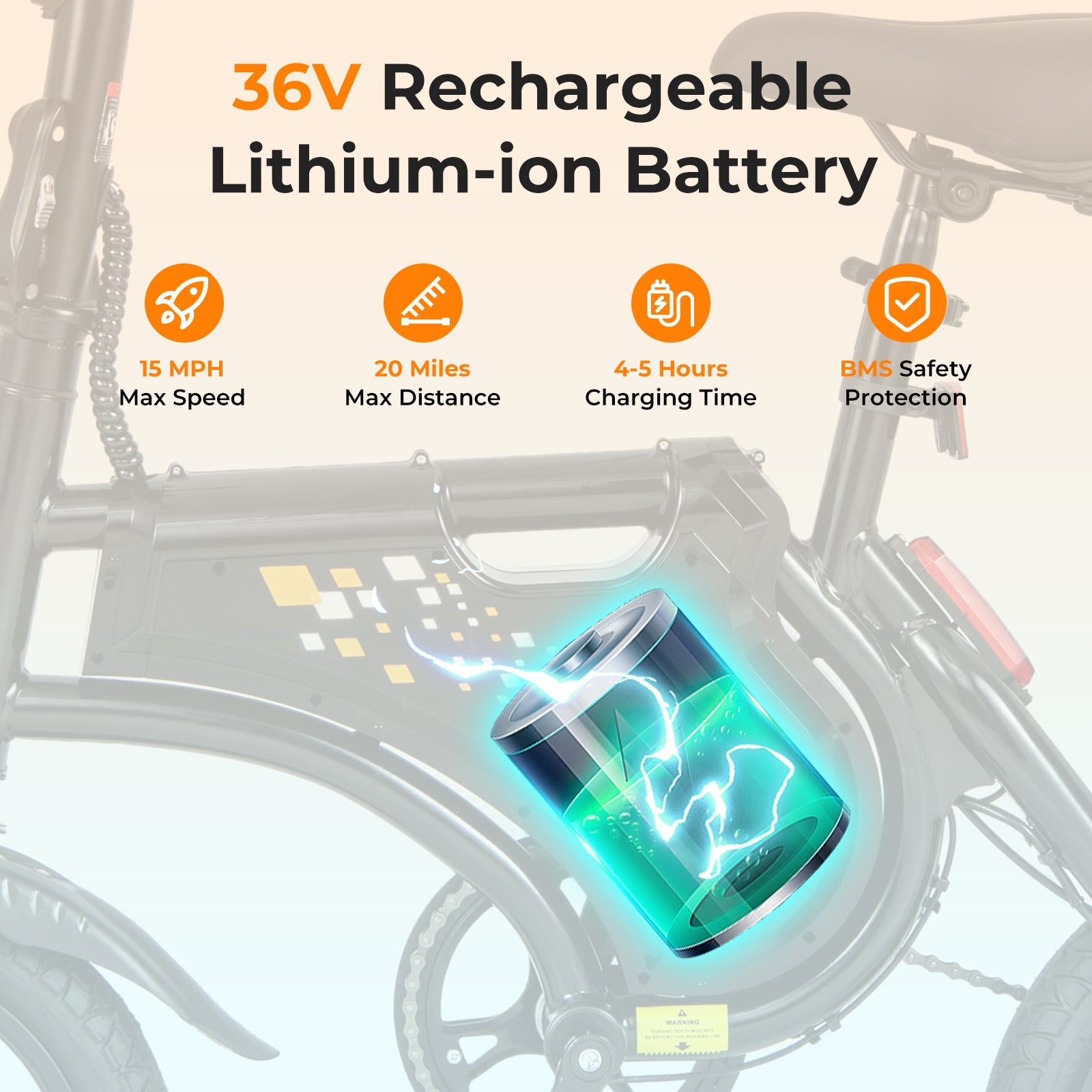 Electric Bike for Adults Folding Electric Bicycle with 350W Motor and 36V Battery, Black Exercise Machines at Gallery Canada