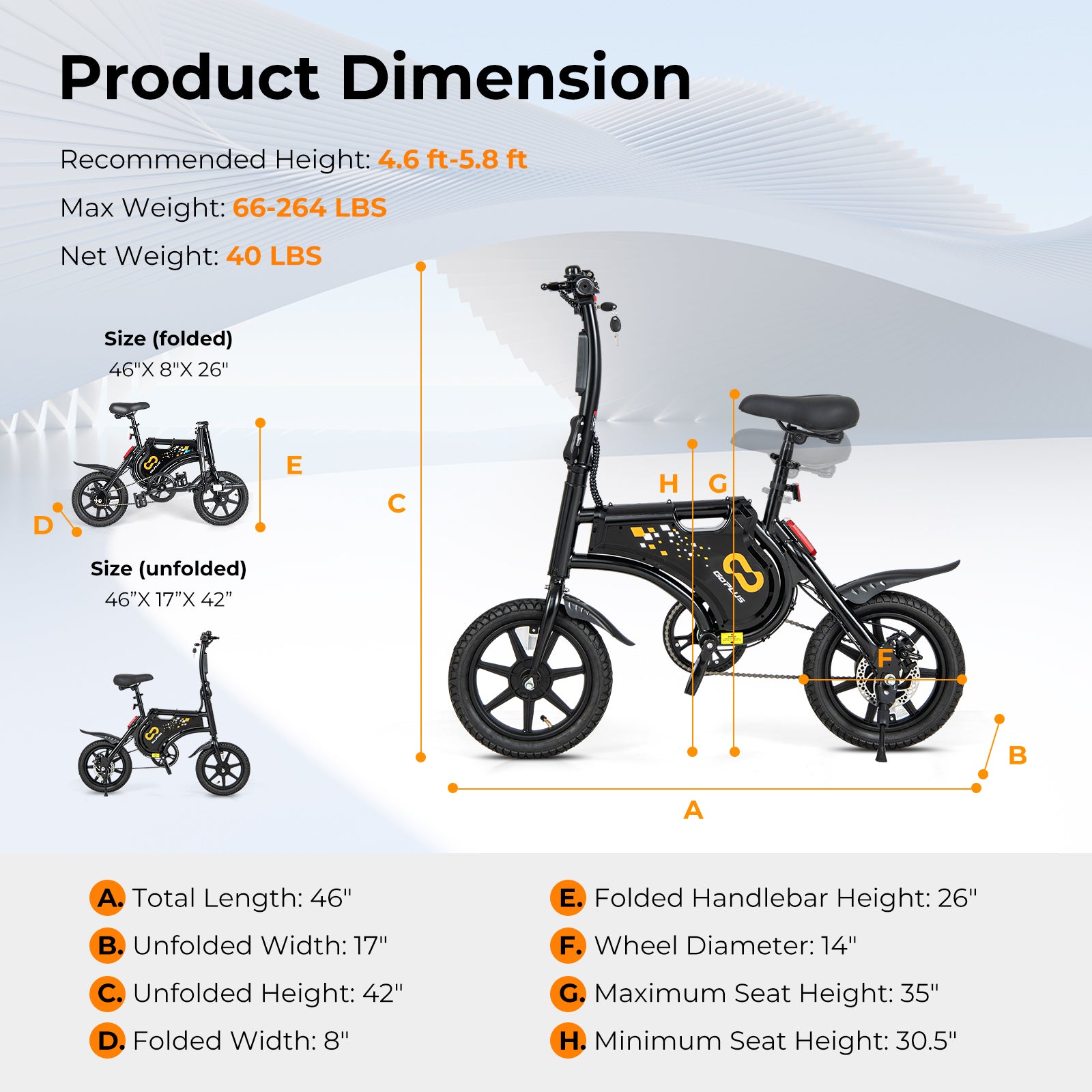 Electric Bike for Adults Folding Electric Bicycle with 350W Motor and 36V Battery, Black Exercise Machines at Gallery Canada