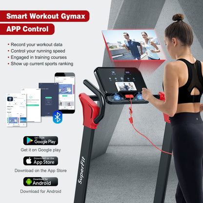 2.25 HP Electric Motorized Folding Running Treadmill Machine with LED Display, Red Treadmills   at Gallery Canada