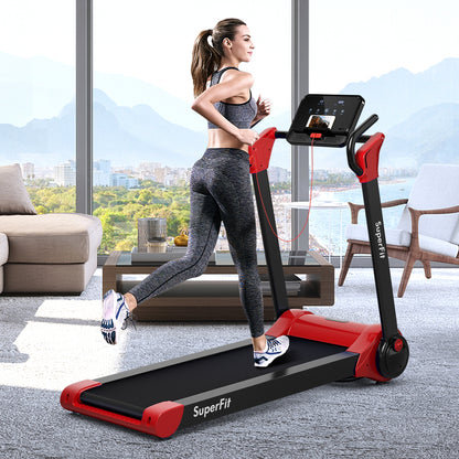 2.25 HP Electric Motorized Folding Running Treadmill Machine with LED Display, Red Treadmills   at Gallery Canada