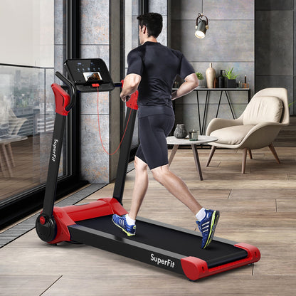 2.25 HP Electric Motorized Folding Running Treadmill Machine with LED Display, Red Treadmills   at Gallery Canada