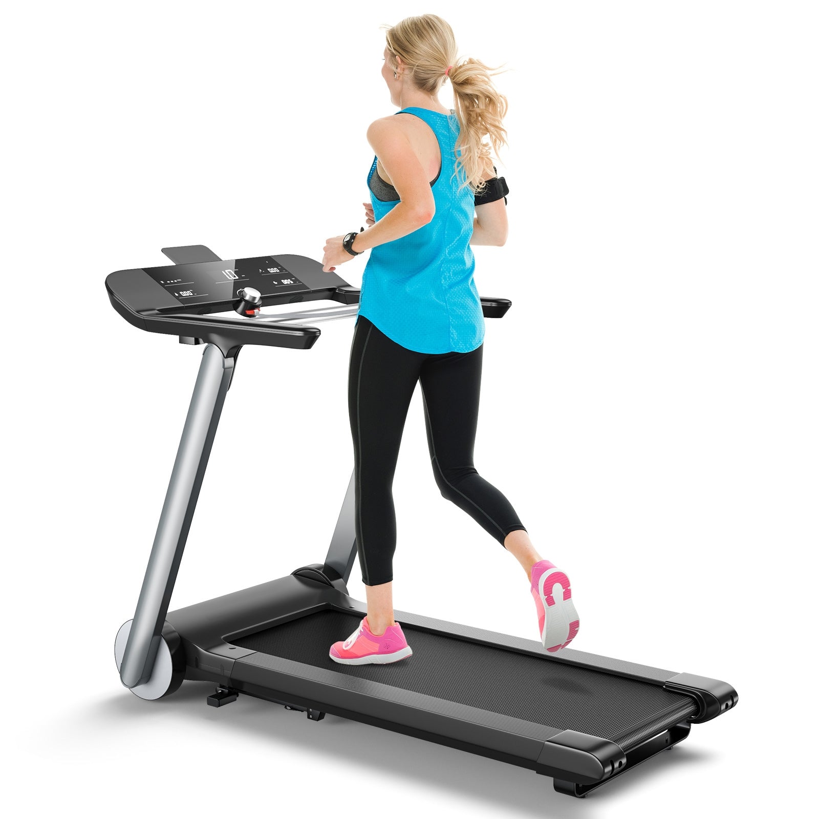 Italian Designed Folding Treadmill for Home, Black Treadmills at Gallery Canada