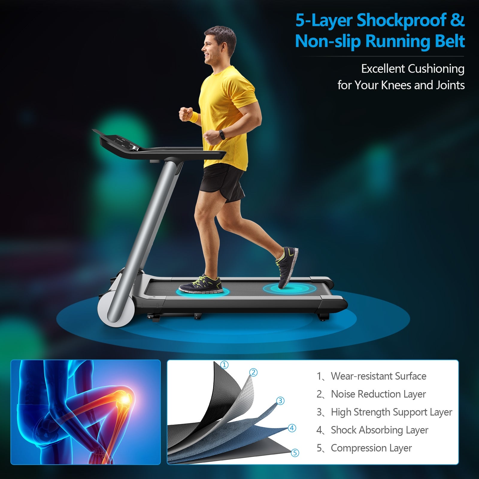 Italian Designed Folding Treadmill for Home, Black Treadmills at Gallery Canada