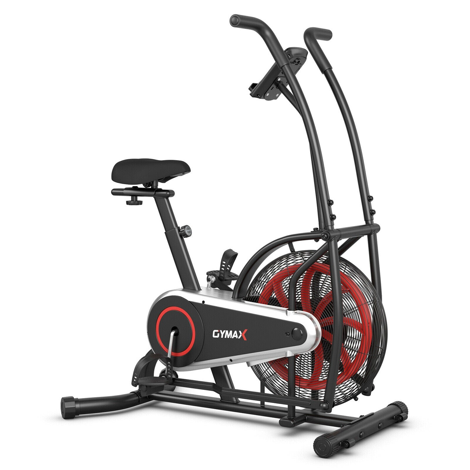Upright Air Bike Fan Exercise Bike with Display Unlimite Resistance and Adjustable Seat, Black Exercise Bikes at Gallery Canada