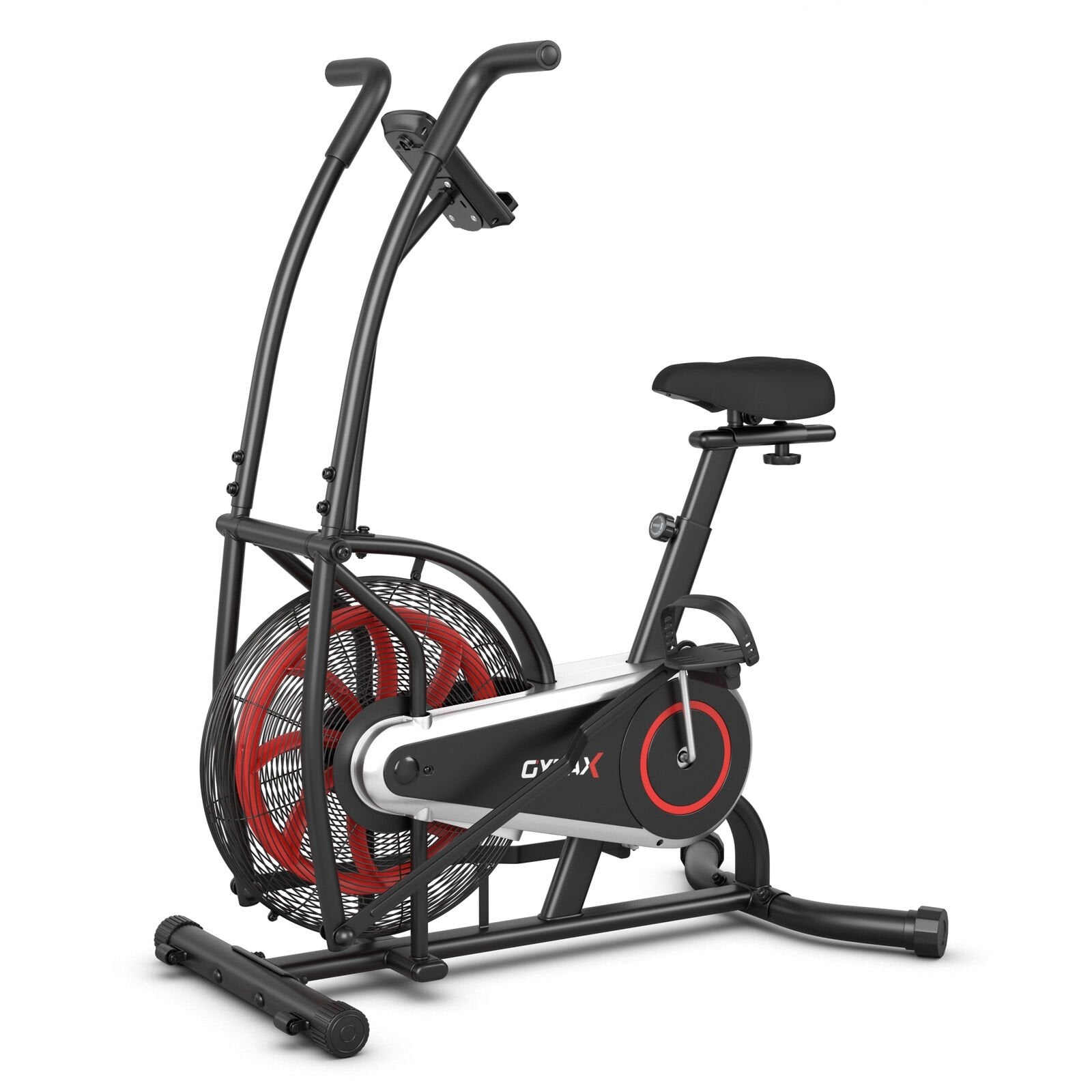 Upright Air Bike Fan Exercise Bike with Display Unlimite Resistance and Adjustable Seat, Black Exercise Bikes   at Gallery Canada