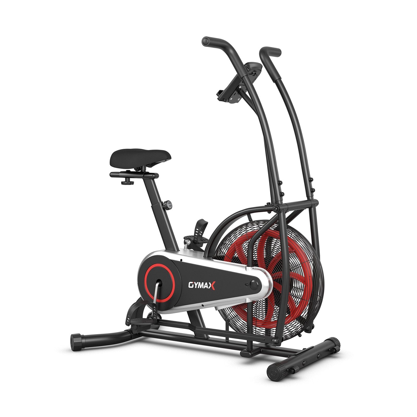 Upright Air Bike Fan Exercise Bike with Display Unlimite Resistance and Adjustable Seat, Black Exercise Bikes Black at Gallery Canada