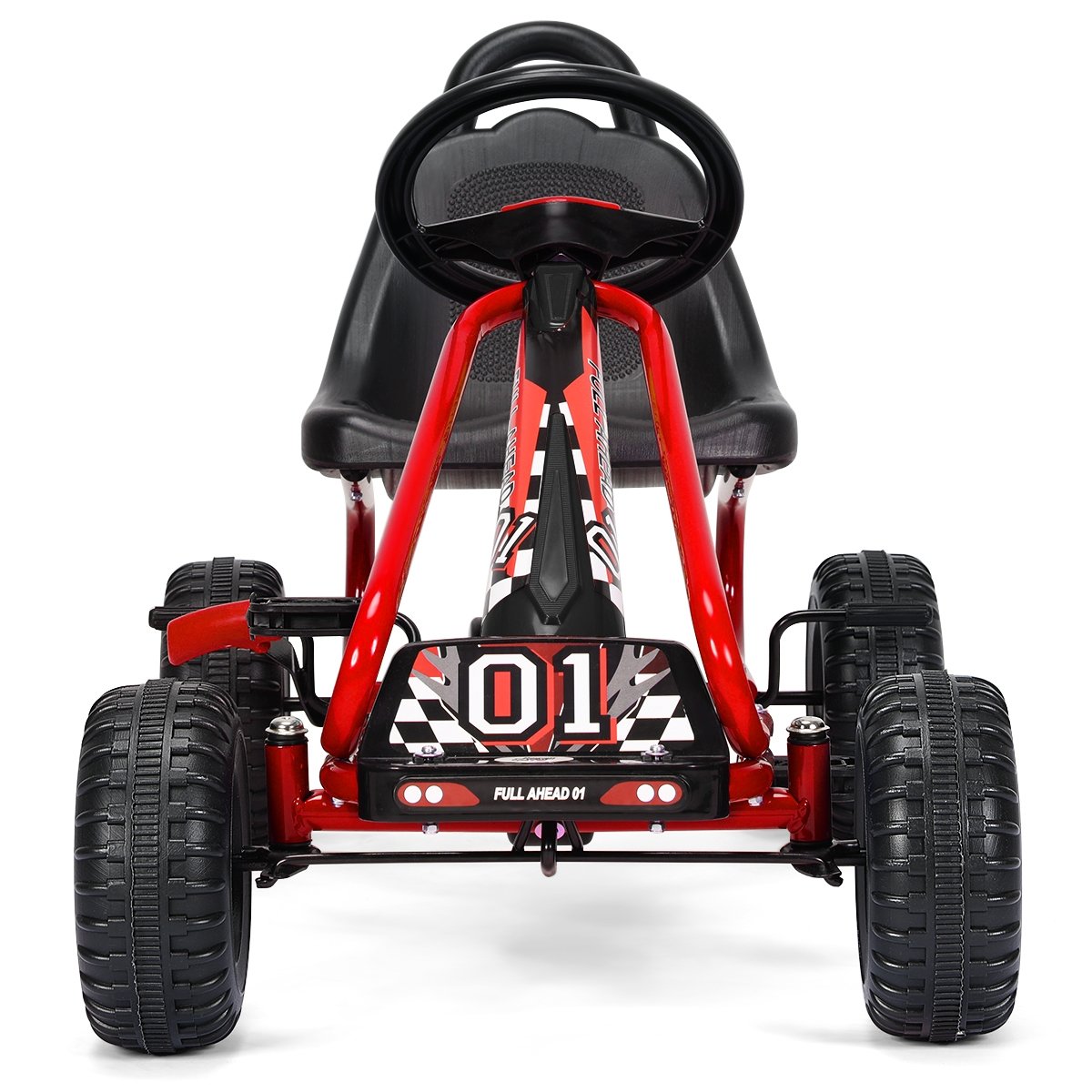 4 Wheel Pedal Powered Ride On with Adjustable Seat, Red Powered Ride On Toys   at Gallery Canada