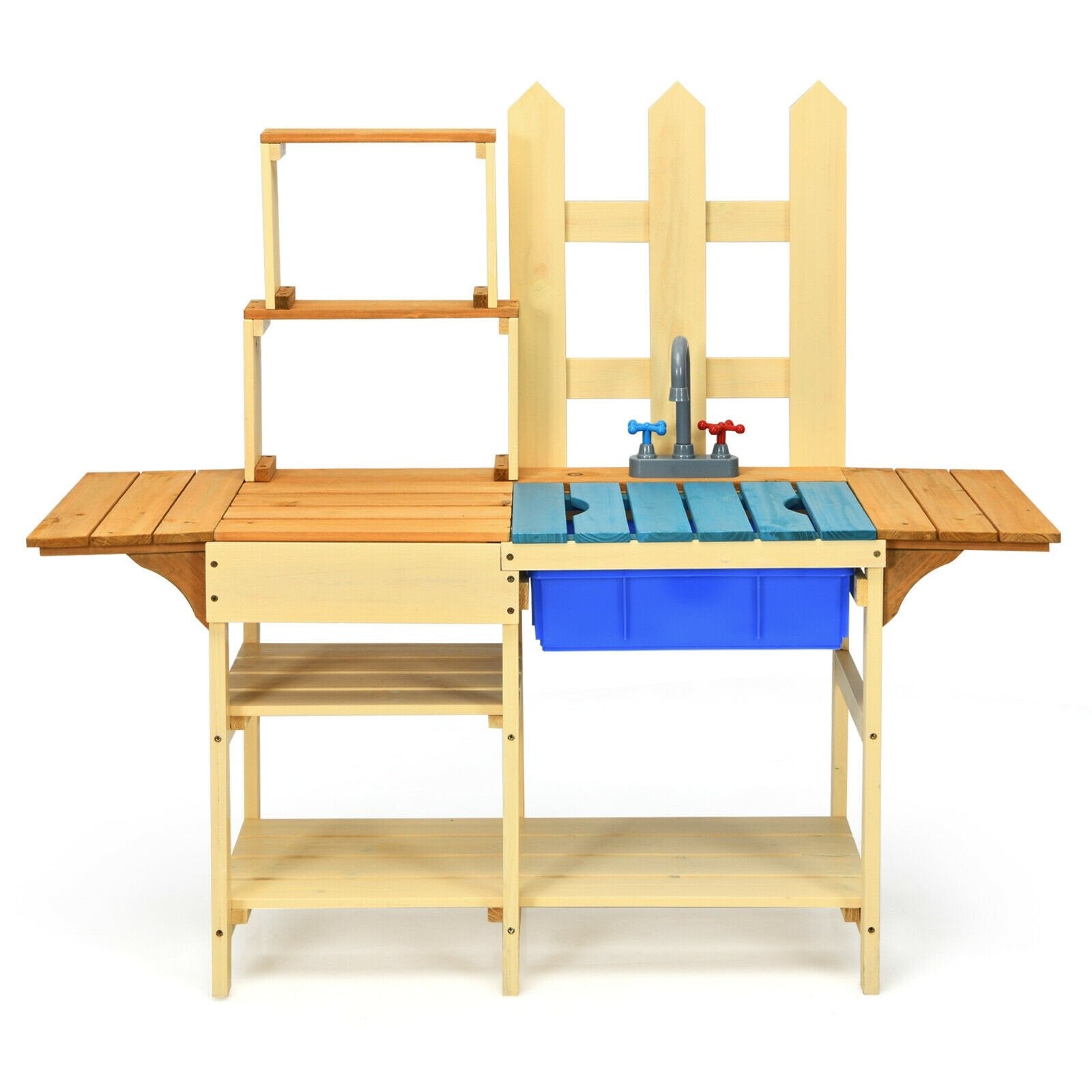 Kid's Outdoor Wooden Pretend Cook Kitchen Playset Toy, Natural Play Kitchen Sets   at Gallery Canada