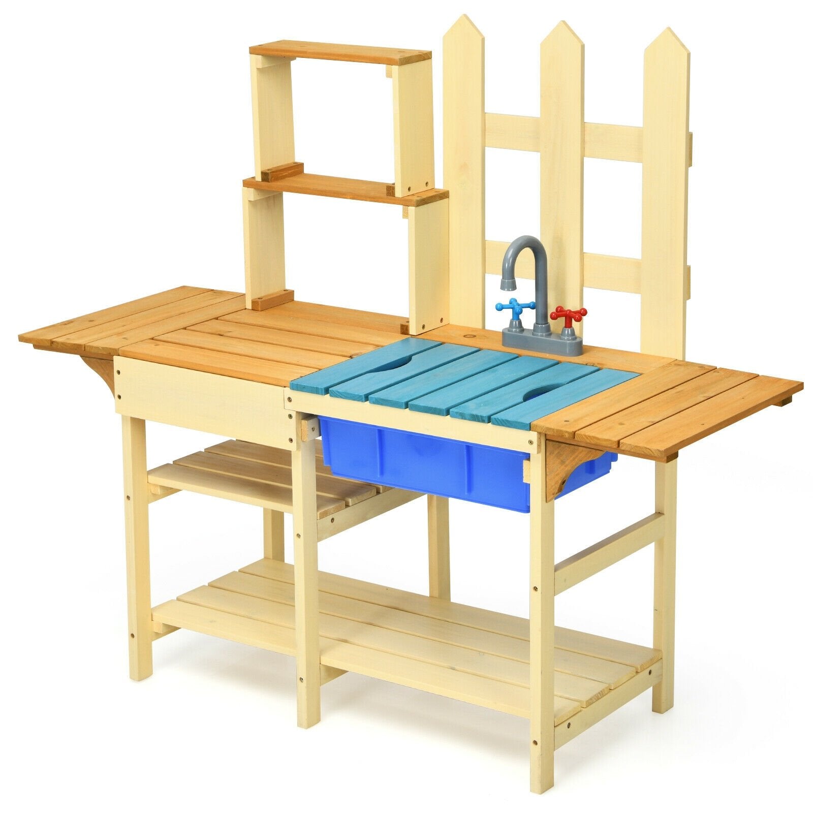 Kid's Outdoor Wooden Pretend Cook Kitchen Playset Toy, Natural Play Kitchen Sets   at Gallery Canada