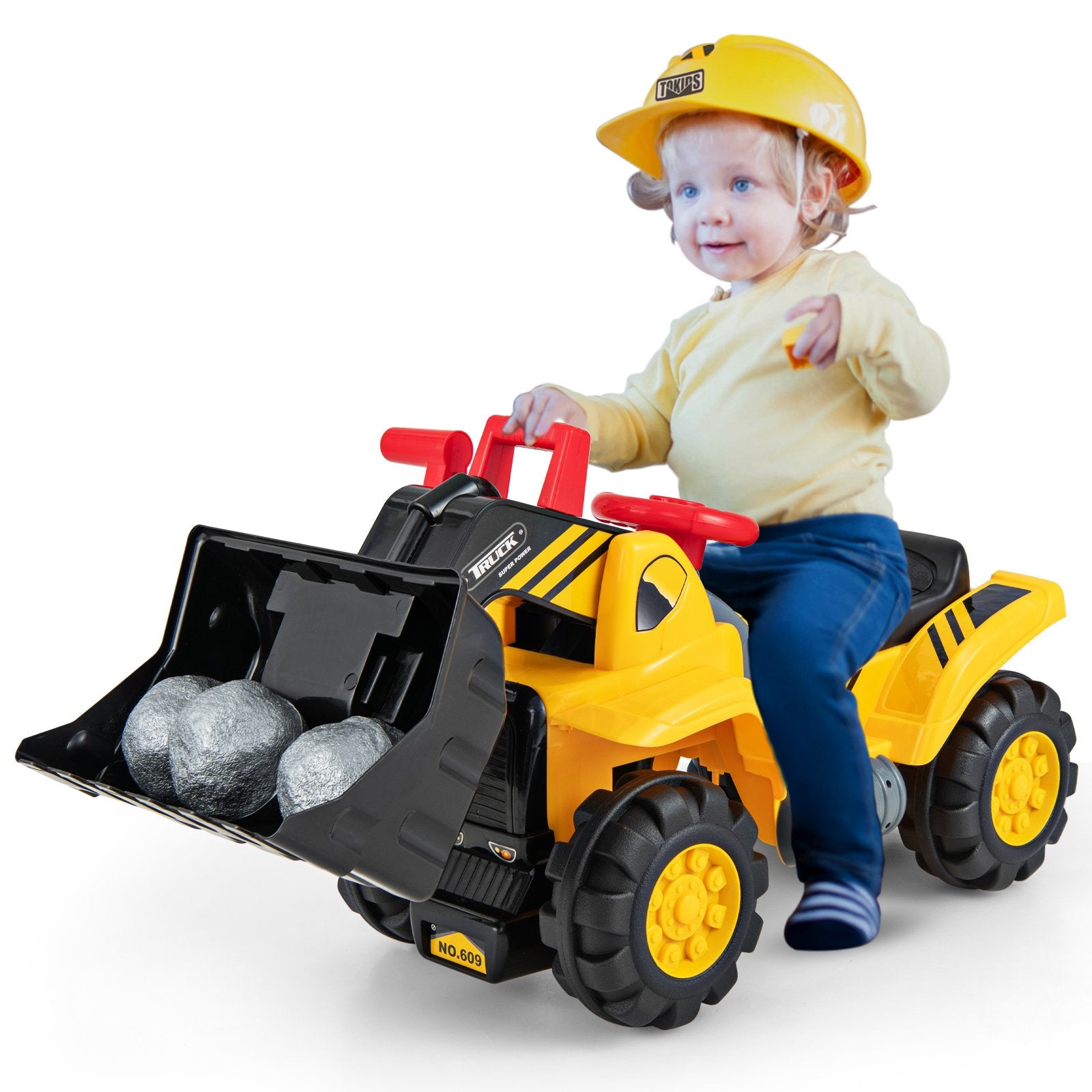 6V Electric Kids Ride On Bulldozer Pretend Play Truck Toy with Adjustable Bucket, Yellow Powered Ride On Toys   at Gallery Canada