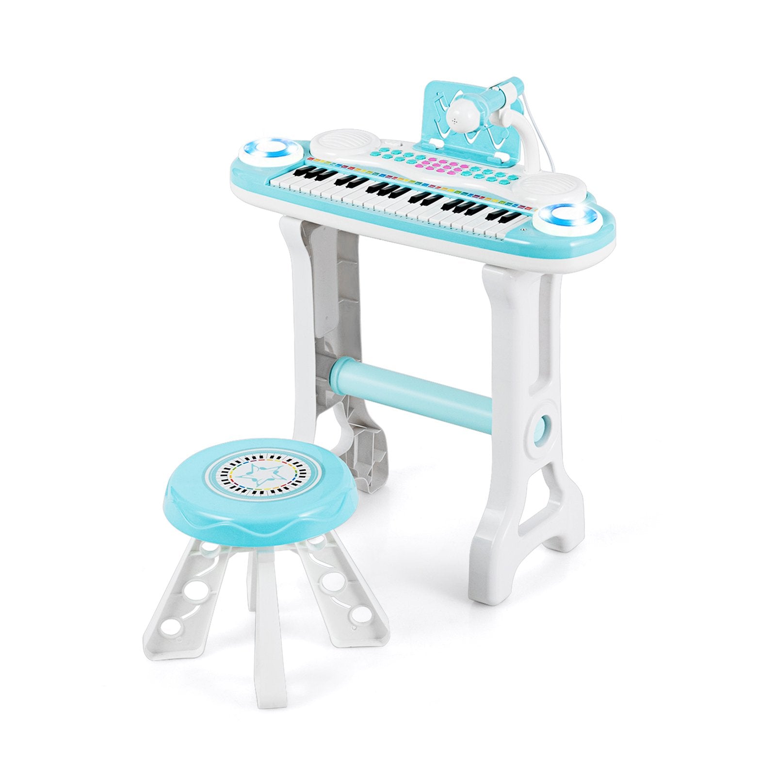 37-key Kids Electronic Piano Keyboard Playset, Blue Musical Toys Blue at Gallery Canada