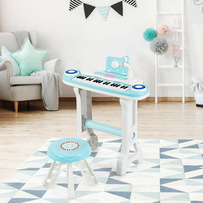 37-key Kids Electronic Piano Keyboard Playset, Blue Musical Toys   at Gallery Canada