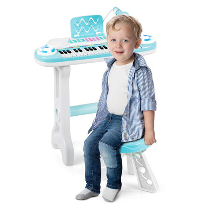 37-key Kids Electronic Piano Keyboard Playset, Blue Musical Toys   at Gallery Canada