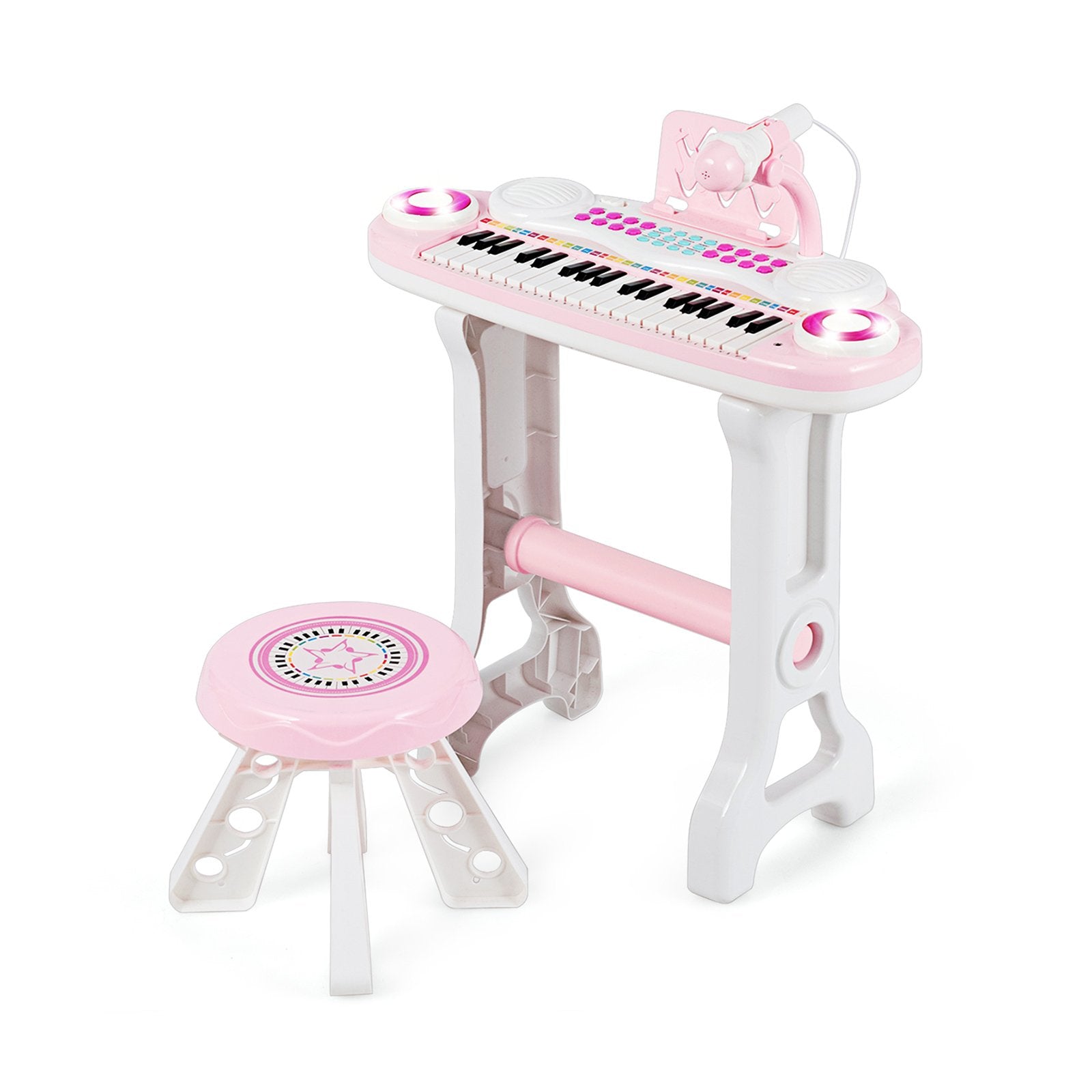 37-key Kids Electronic Piano Keyboard Playset, Pink Musical Toys   at Gallery Canada