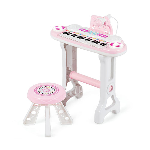 37-key Kids Electronic Piano Keyboard Playset, Pink