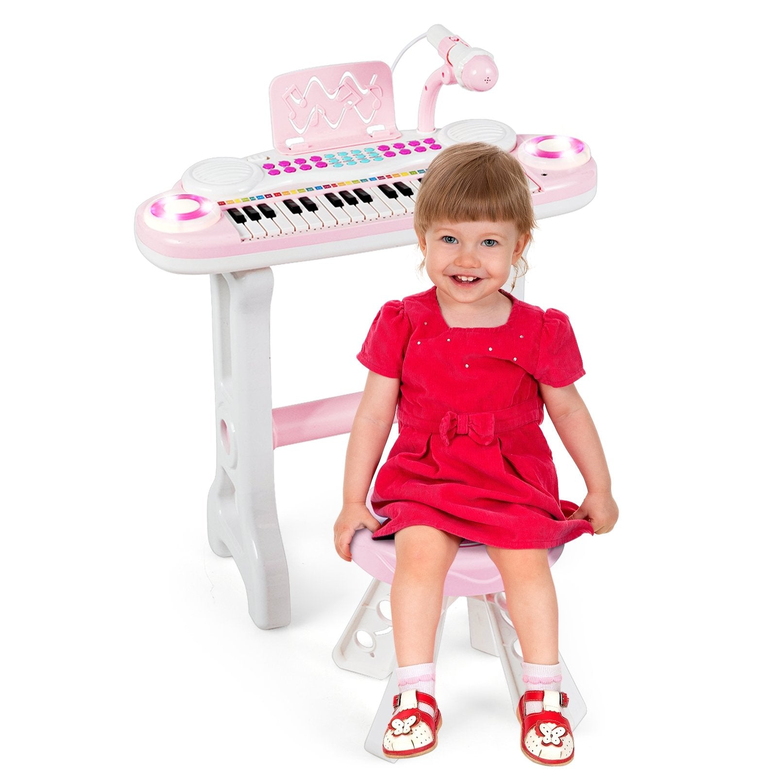 37-key Kids Electronic Piano Keyboard Playset, Pink Musical Toys   at Gallery Canada