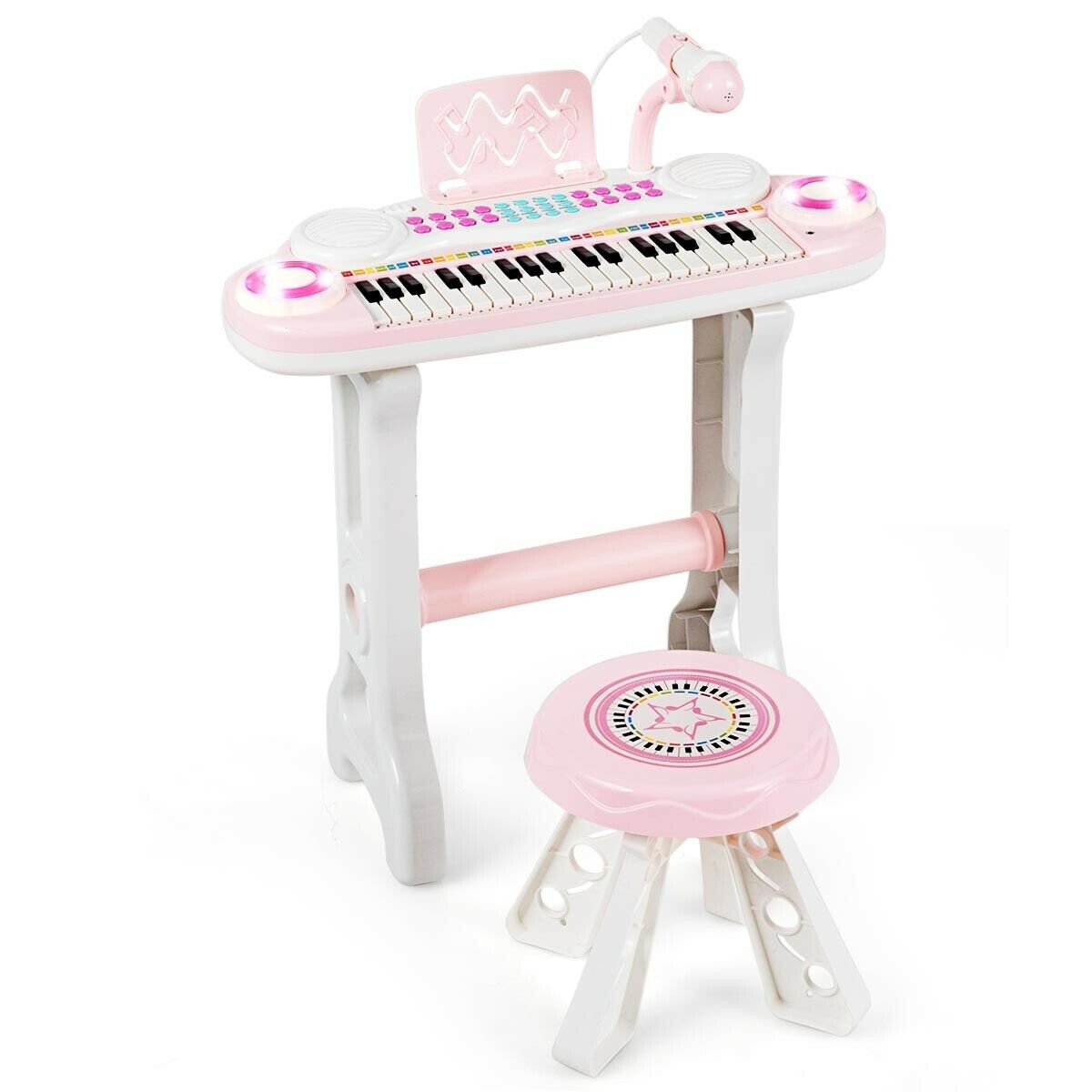 37-key Kids Electronic Piano Keyboard Playset, Pink Musical Toys   at Gallery Canada