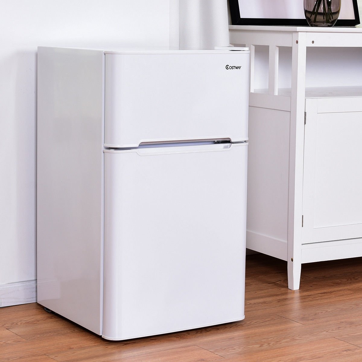 3.2 cu ft. Compact Stainless Steel Refrigerator, White Refrigerators   at Gallery Canada