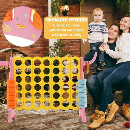 4-in-a-Row Connect Game with Basketball Hoop and Toss Ring, Pink Lawn Games   at Gallery Canada