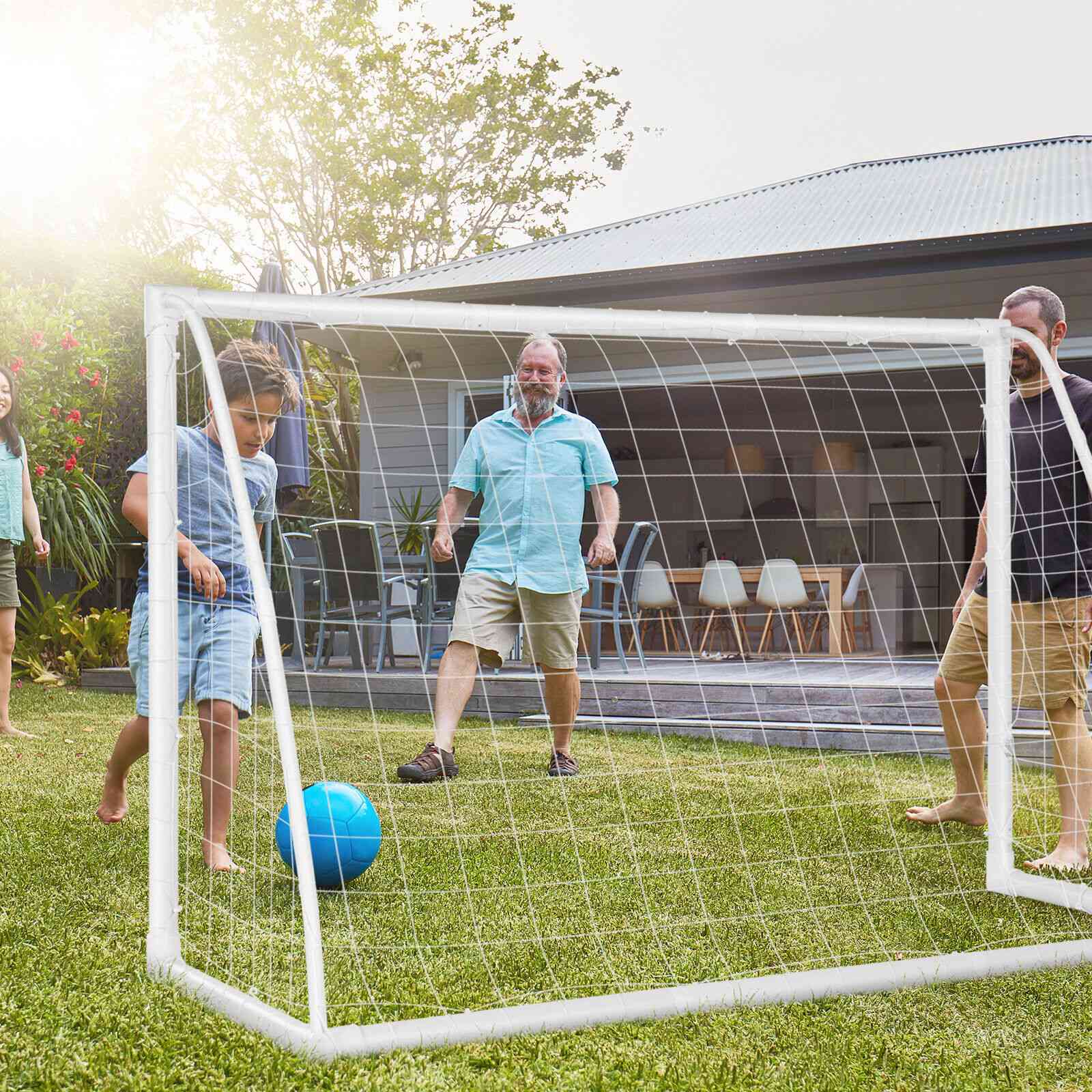 6 x 4 Feet Soccer Goal with Strong UPVC Frame, White Sport Equipments at Gallery Canada