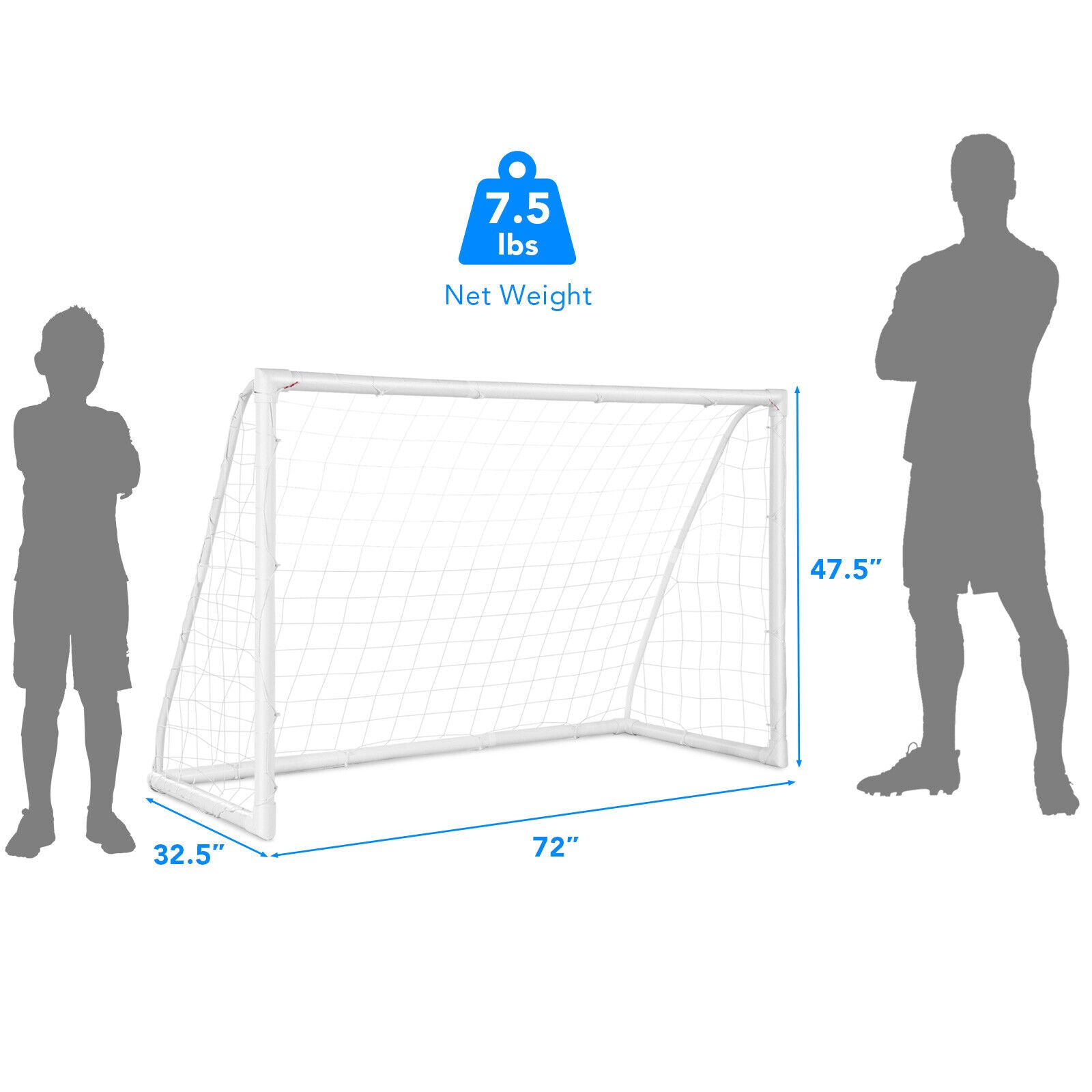 6 x 4 Feet Soccer Goal with Strong UPVC Frame, White Sport Equipments at Gallery Canada