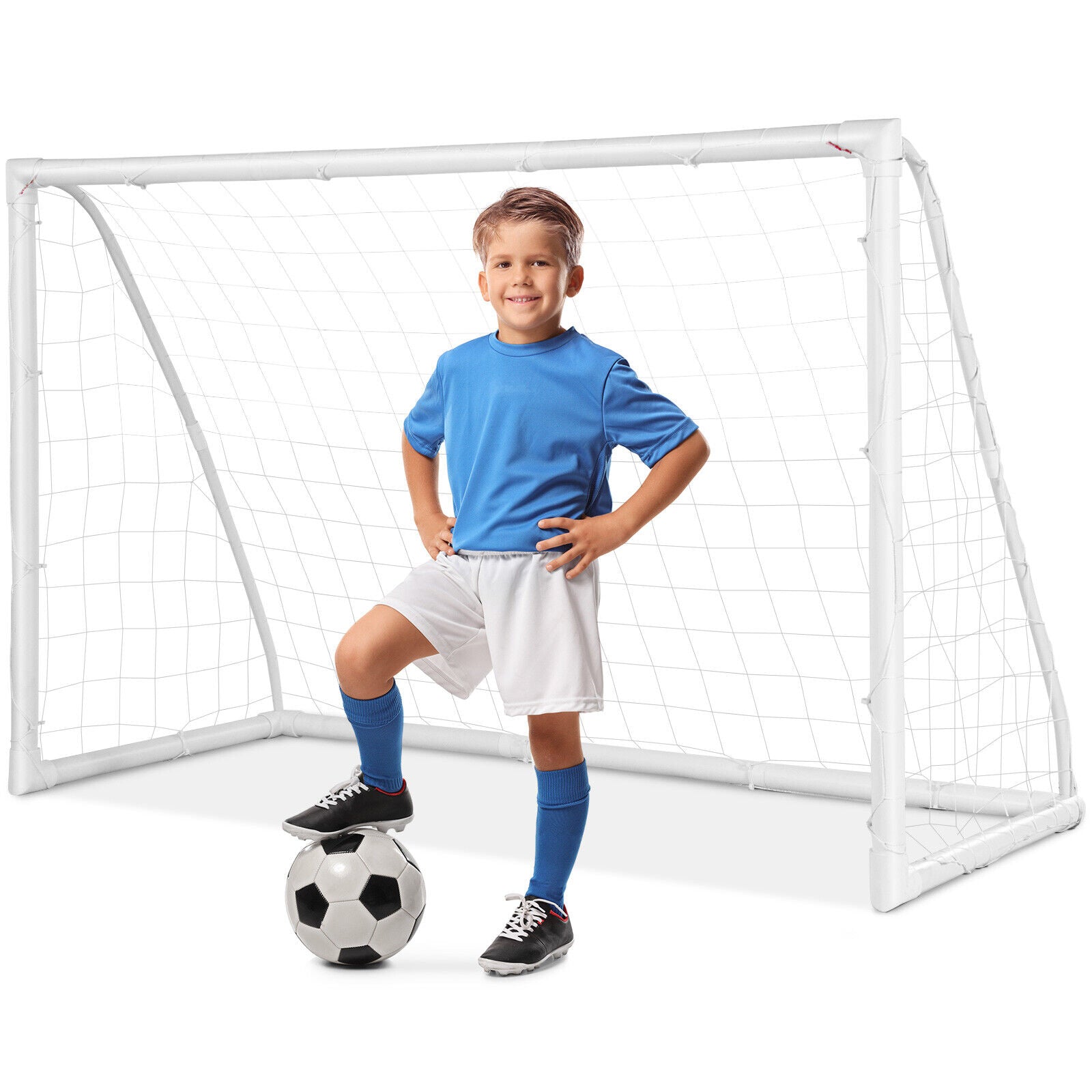 6 x 4 Feet Soccer Goal with Strong UPVC Frame, White Sport Equipments at Gallery Canada
