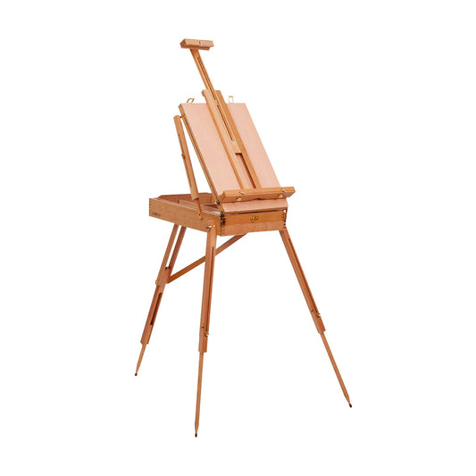 Tripod Folding French Wooden Easel with Sketch Box, Brown - Gallery Canada