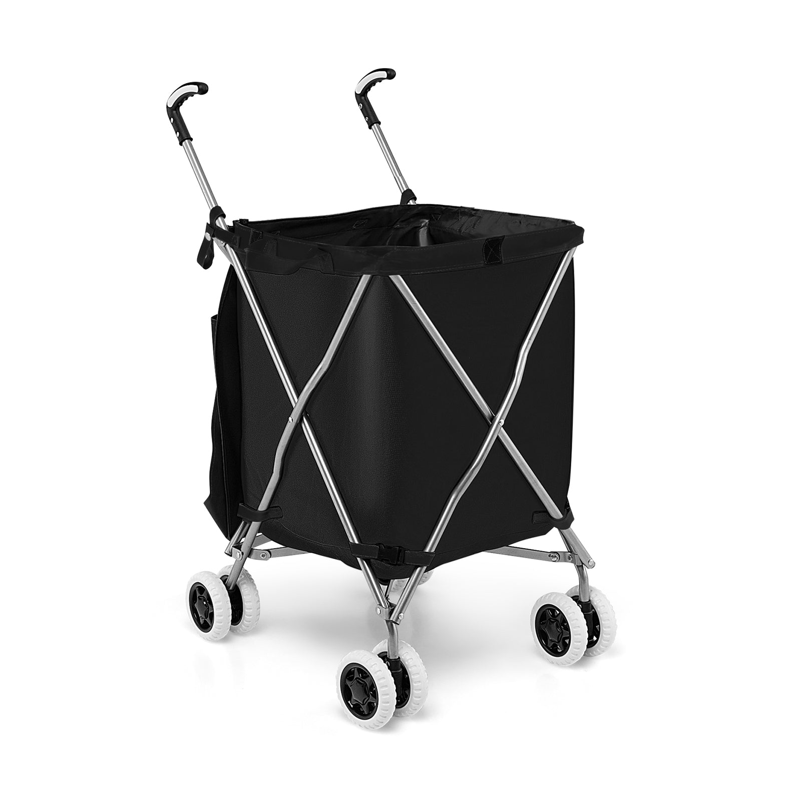 Folding Shopping Utility Cart with Water-Resistant Removable Canvas Bag, Black Kitchen Tools Black  at Gallery Canada