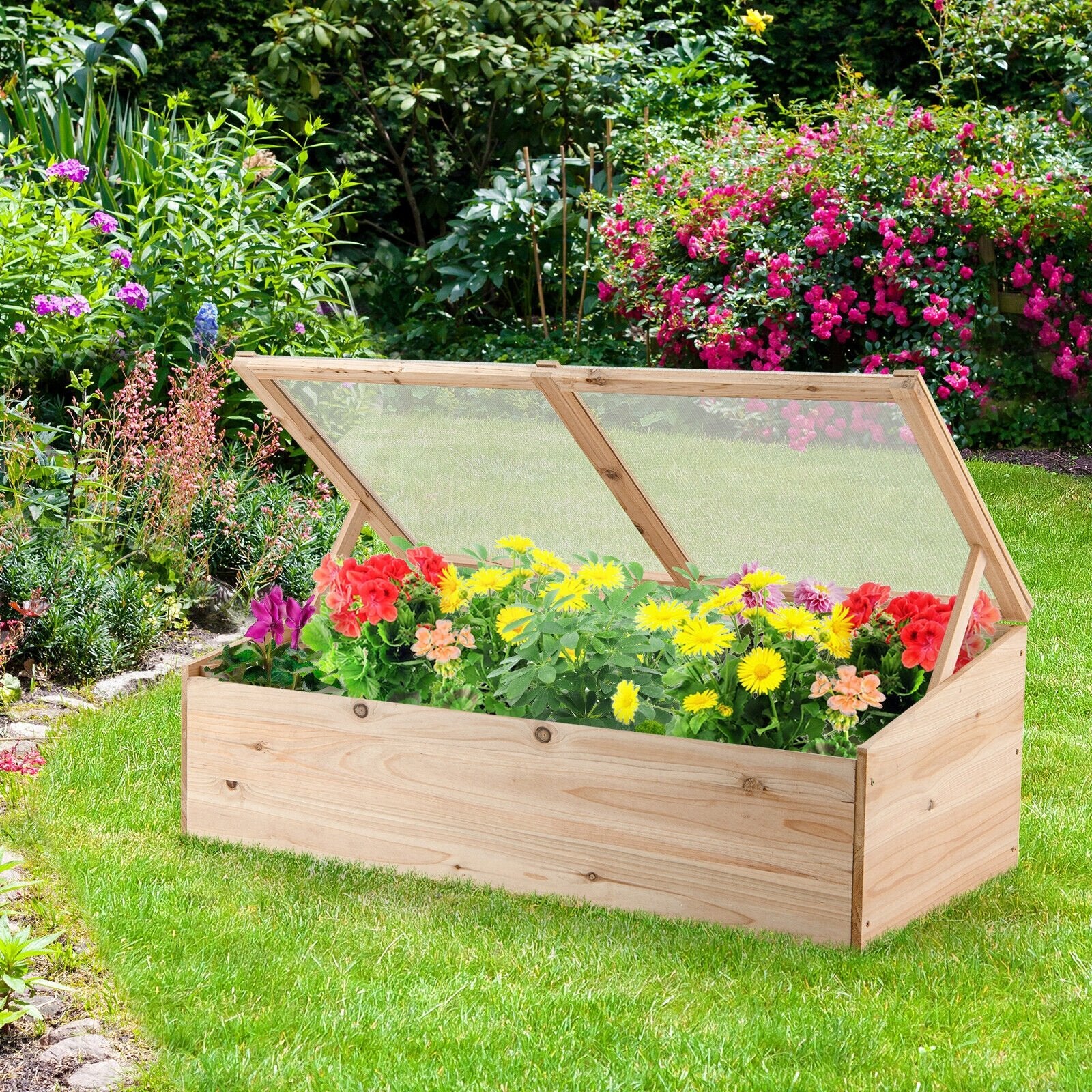 Wooden Garden Portable Greenhouse, Natural - Gallery Canada