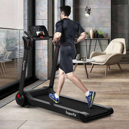 2.25 HP Electric Motorized Folding Running Treadmill Machine with LED Display, Black Treadmills   at Gallery Canada