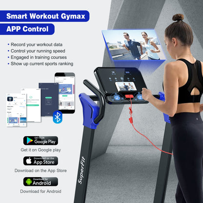 2.25 HP Electric Motorized Folding Running Treadmill Machine with LED Display, Navy Treadmills   at Gallery Canada