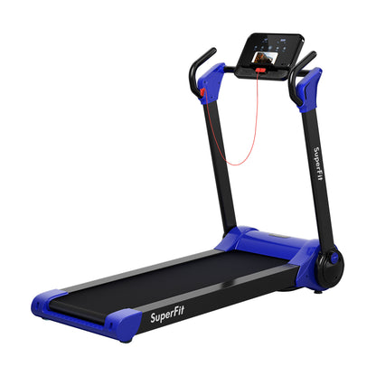 2.25 HP Electric Motorized Folding Running Treadmill Machine with LED Display, Navy Treadmills Navy  at Gallery Canada