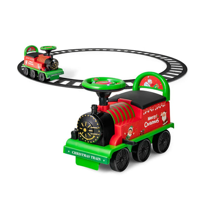 6V Electric Kids Ride On Car Toy Train with 16 Pieces Tracks, Green Powered Ride On Toys   at Gallery Canada