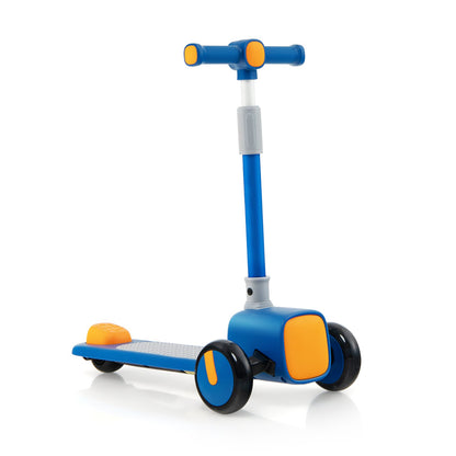 Folding Adjustable Kids Toy Scooter with LED Flashing Wheels Horn 4 Emoji Covers, Blue Scooters   at Gallery Canada