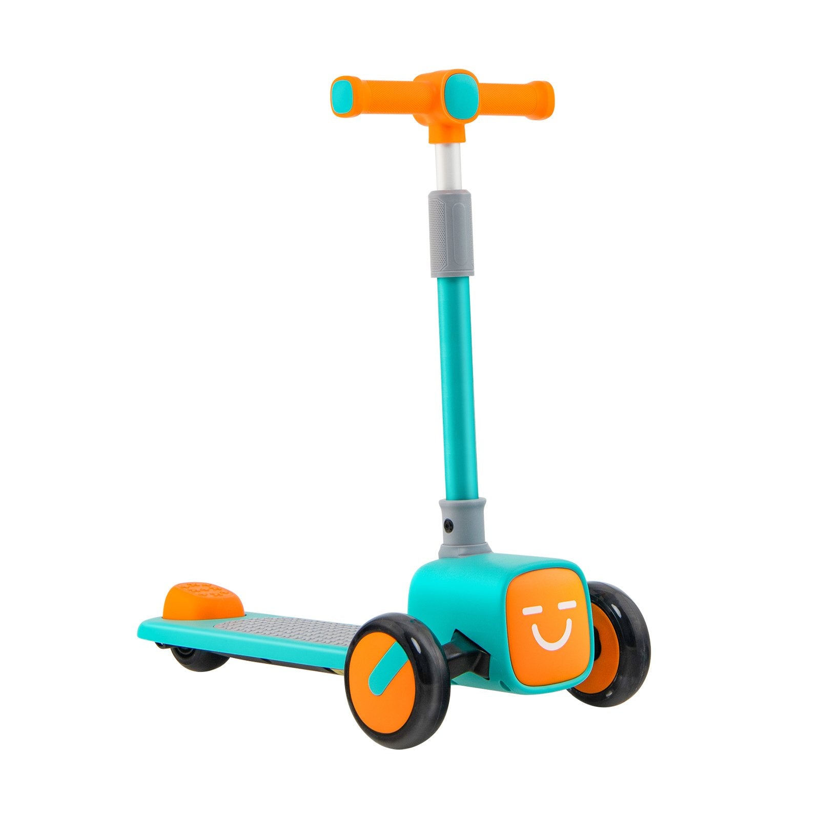 Folding Adjustable Kids Toy Scooter with LED Flashing Wheels Horn 4 Emoji Covers, Green Scooters   at Gallery Canada