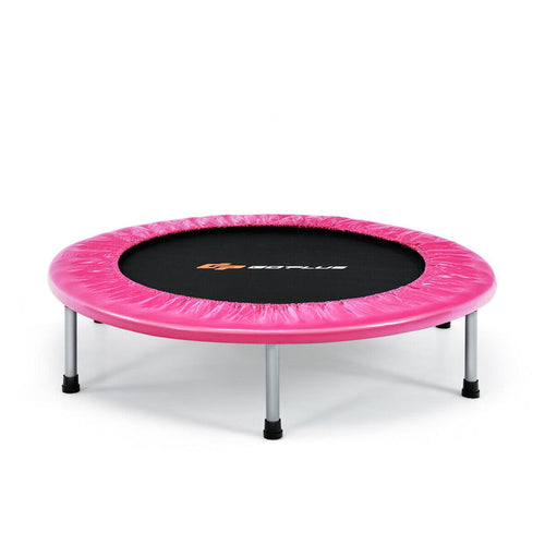 38 Inch Mini Folding Trampoline Portable Leisure Fitness Backboard, Pink