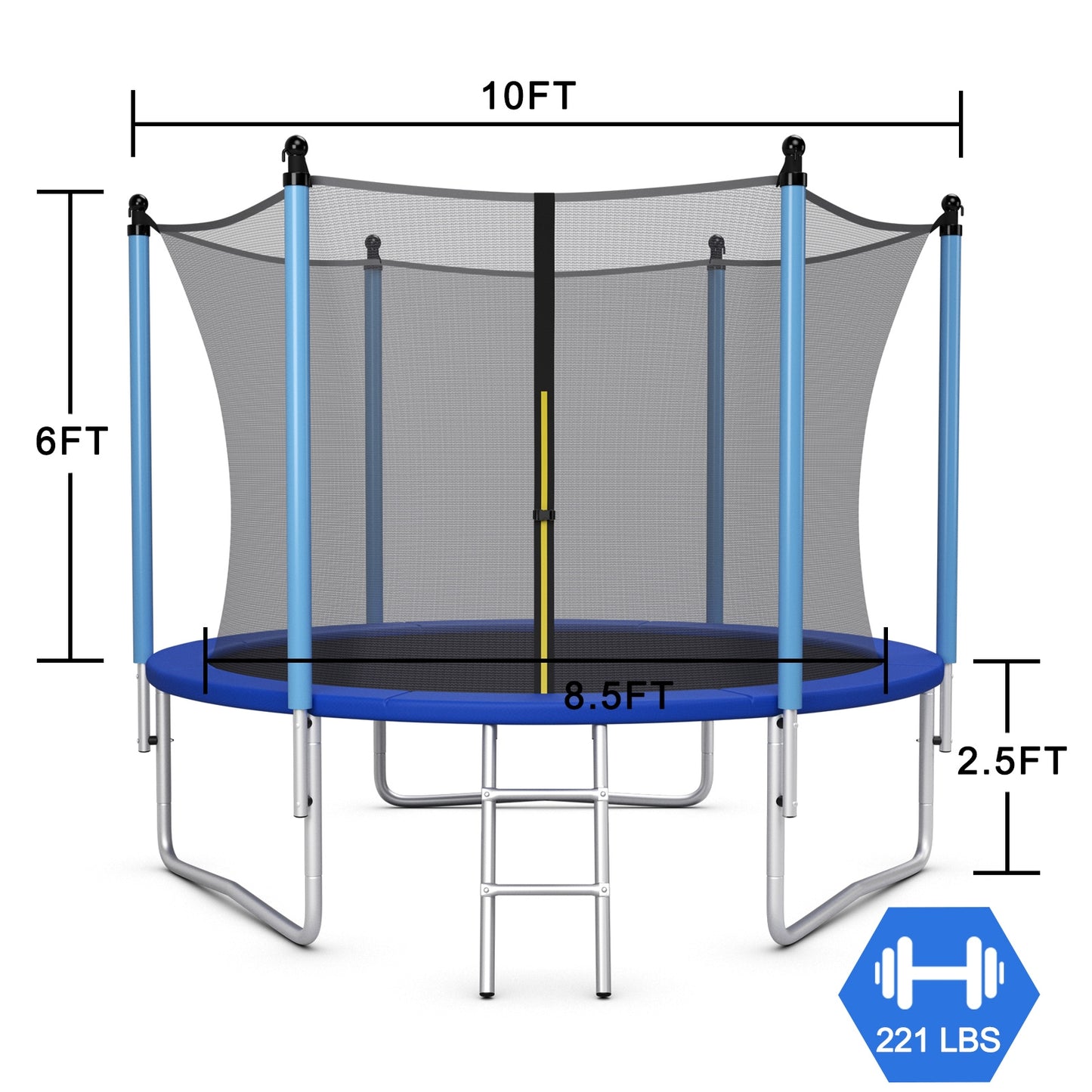 Outdoor Trampoline with Safety Closure Net-10 ft, Blue Trampolines   at Gallery Canada