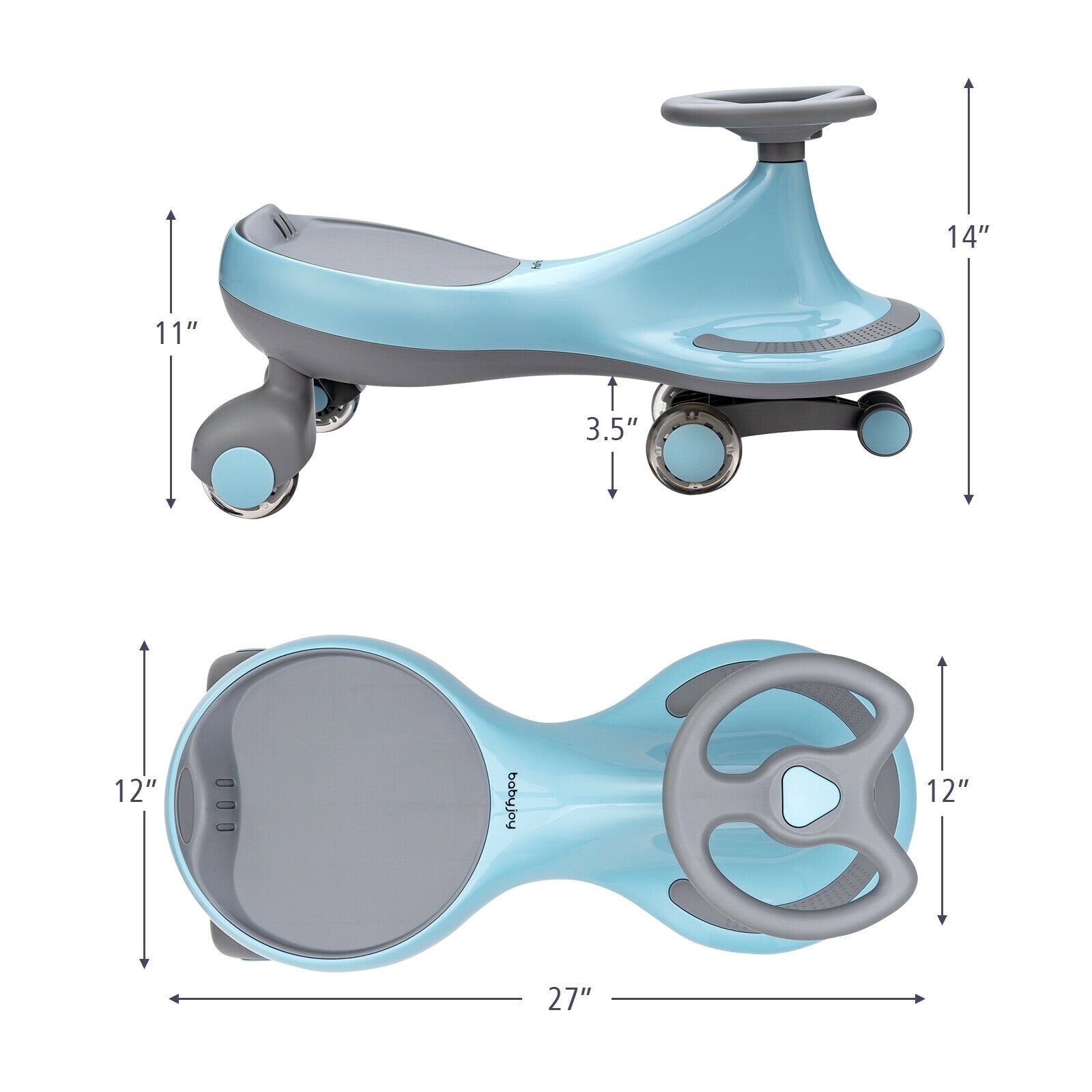 Wiggle Car Ride-on Toy with Flashing Wheels, Blue Push & Pedal Ride On Toys   at Gallery Canada