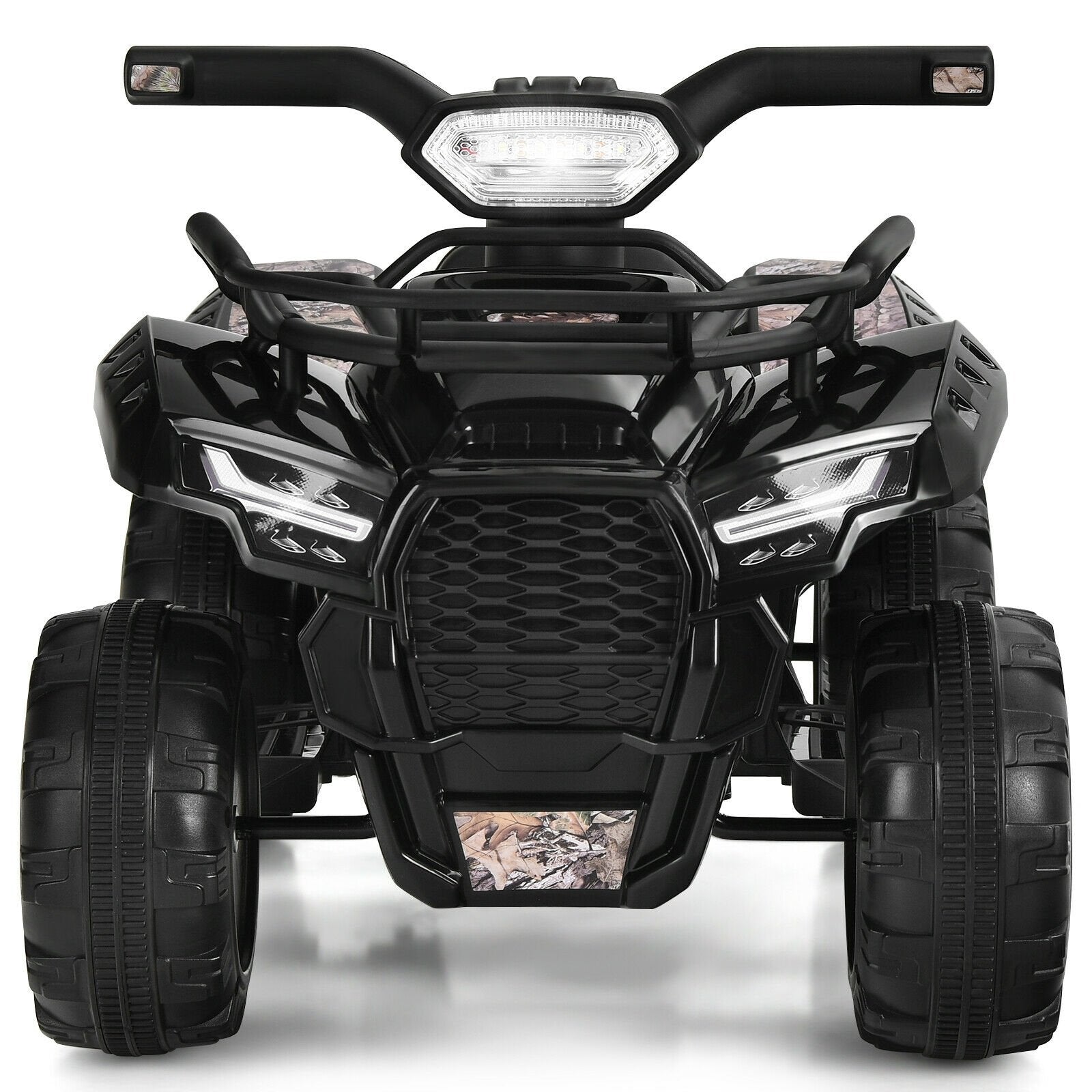 6V Kids ATV Quad Electric Ride On Car with LED Light and MP3, Black - Gallery Canada