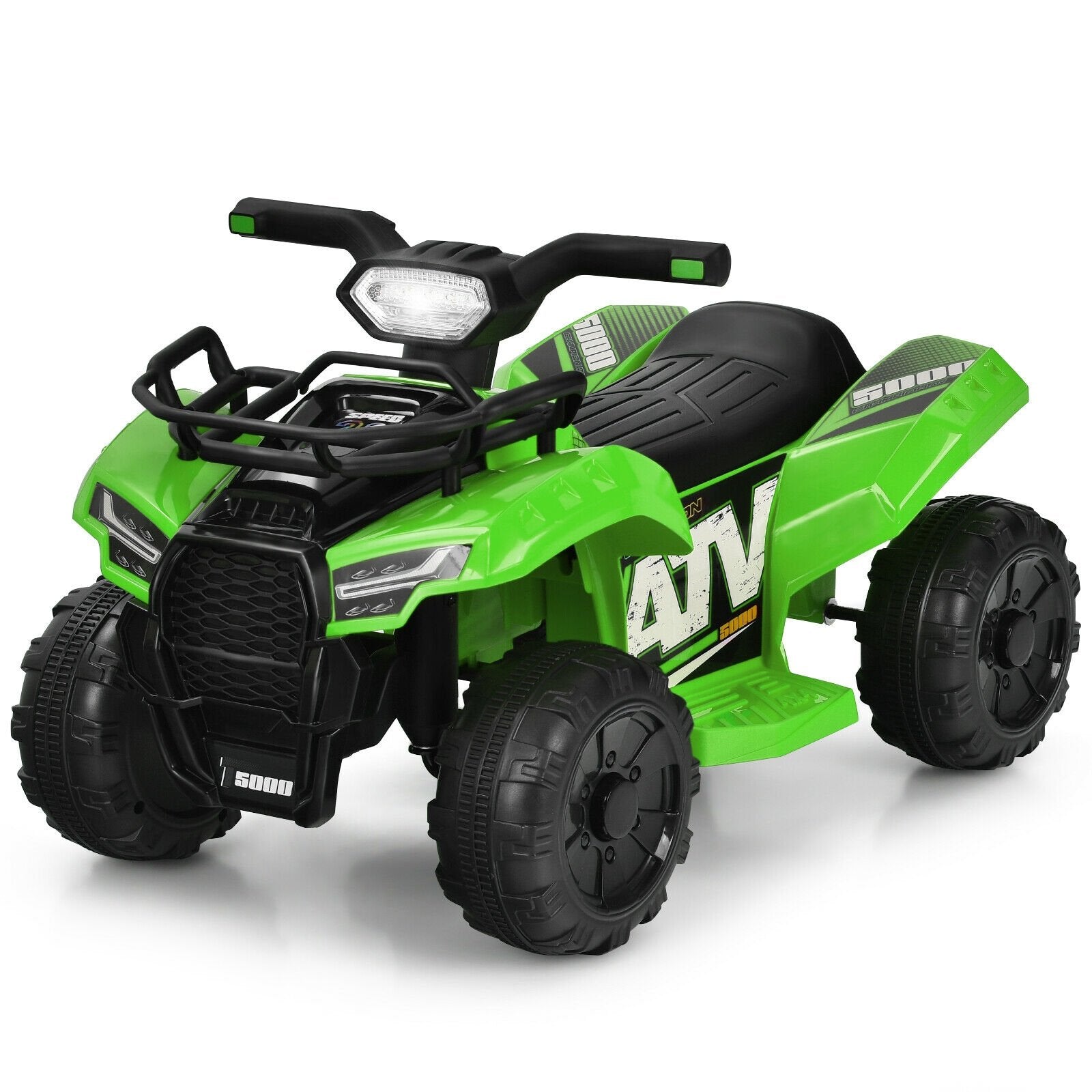 6V Kids ATV Quad Electric Ride On Car with LED Light and MP3, Green Powered Ride On Toys   at Gallery Canada