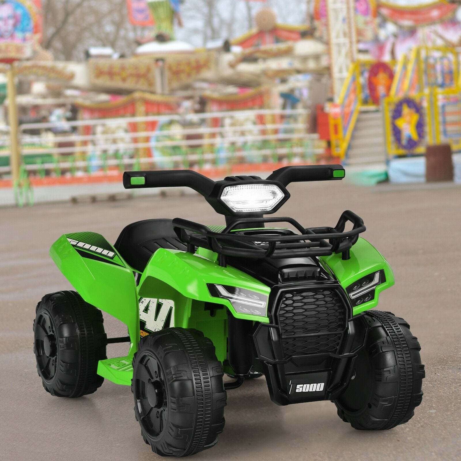 6V Kids ATV Quad Electric Ride On Car with LED Light and MP3, Green Powered Ride On Toys   at Gallery Canada