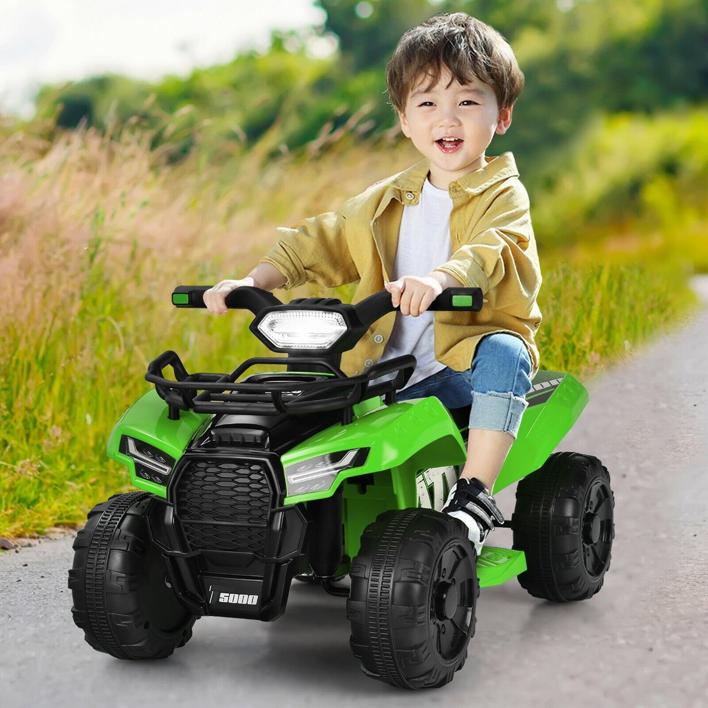 6V Kids ATV Quad Electric Ride On Car with LED Light and MP3, Green - Gallery Canada