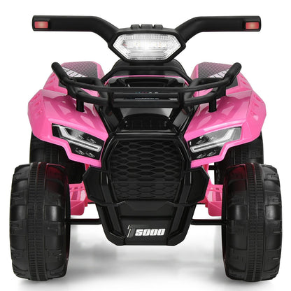 6V Kids ATV Quad Electric Ride On Car with LED Light and MP3, Pink - Gallery Canada