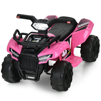 6V Kids ATV Quad Electric Ride On Car with LED Light and MP3, Pink Powered Ride On Toys   at Gallery Canada