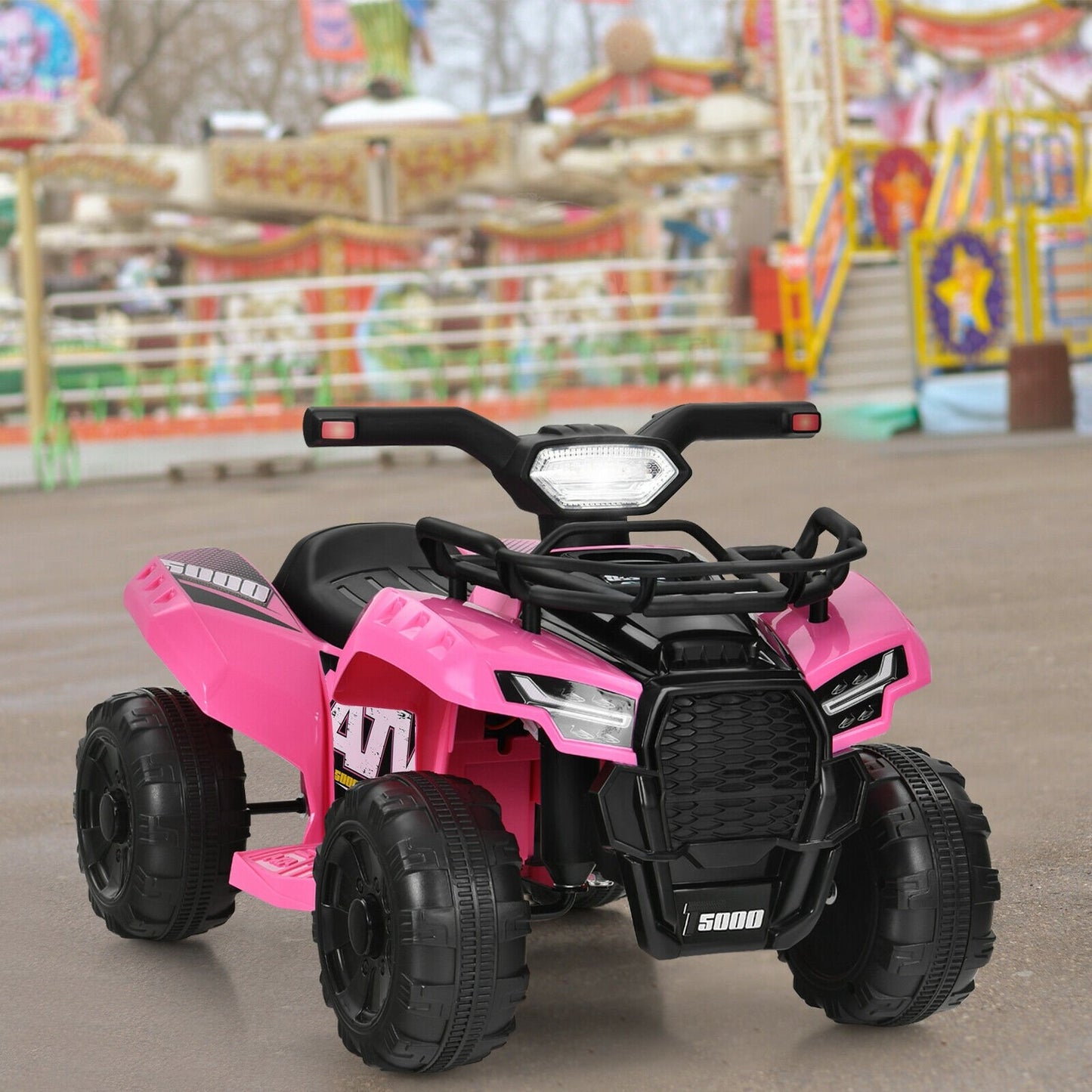 6V Kids ATV Quad Electric Ride On Car with LED Light and MP3, Pink - Gallery Canada