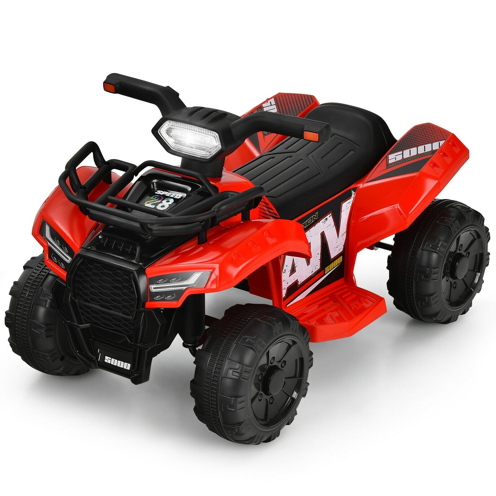 6V Kids ATV Quad Electric Ride On Car with LED Light and MP3, Red Powered Ride On Toys   at Gallery Canada