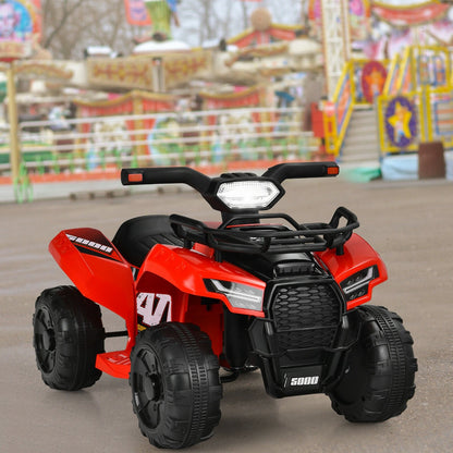 6V Kids ATV Quad Electric Ride On Car with LED Light and MP3, Red Powered Ride On Toys   at Gallery Canada