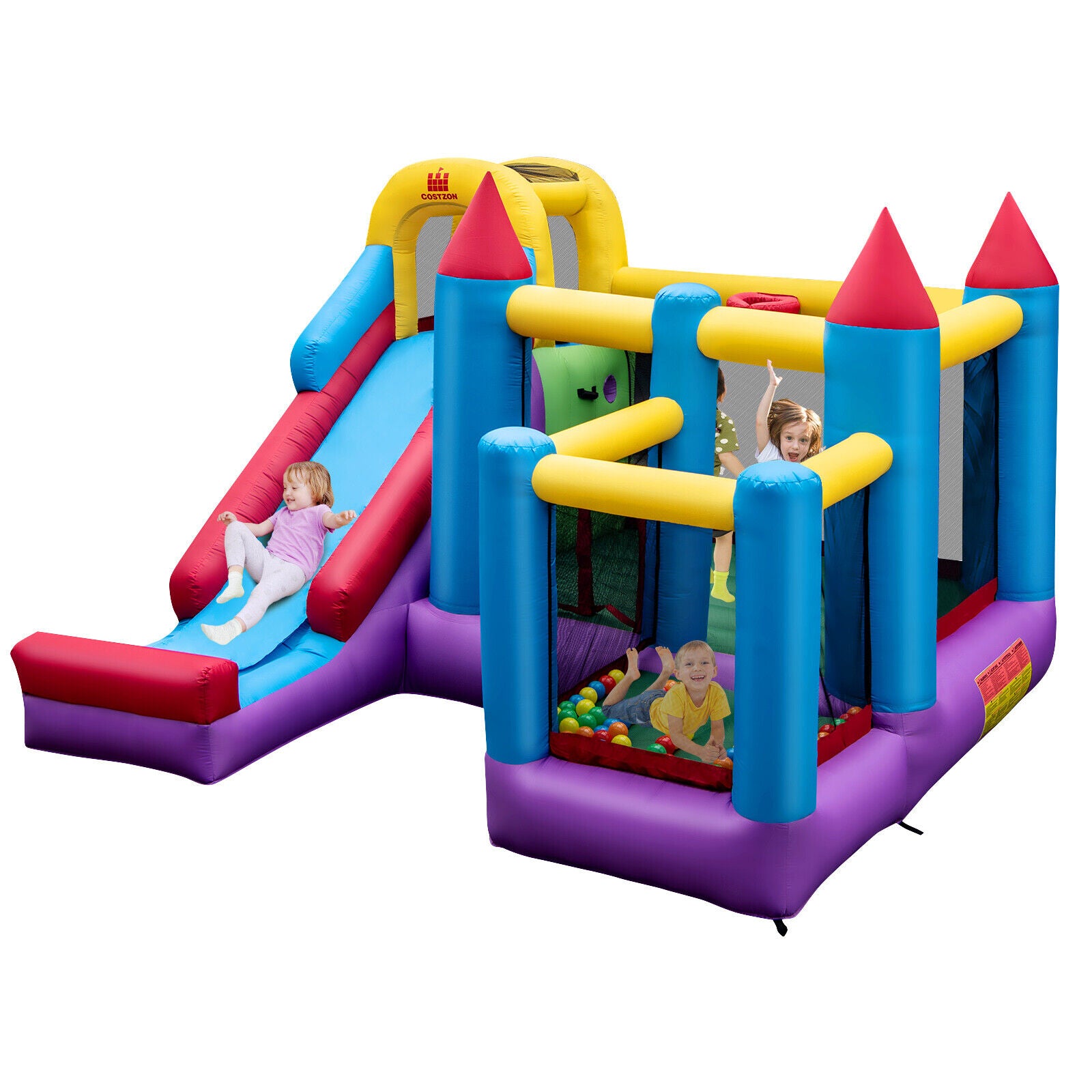 5-in-1 Inflatable Bounce House with 735W Blower and 50 Ocean Balls Bounce House at Gallery Canada
